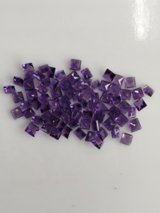 Piedras Preciosas Sueltas de Amatista Africana Natural, Corte Princesa Cuadrado de 3.5MM, para Joyería - Product Image 3