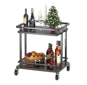 Gold Brass Hotel Trolley With 3 Shelves And 4 <b>Swivel</b> Casters Contemporary Design Durable Commercial Furniture - Product Image 1