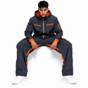 Windbreaker Tracksuit Set Custom Embroidered Logo <b>Zip</b> Pocket Chest Design Water Repellent Nylon Fabric Wholesale Streetwear - Product Image 6