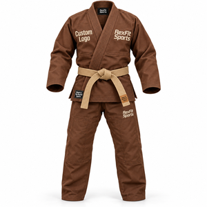 Uniforme de Kimono de Algodón para Artes Marciales Rexfit, con Letras en el Pecho, Pantalones Ligeros de Longitud Completa para Entrenamiento de Jiu-Jitsu, Venta al Por Mayor - Product Image 1