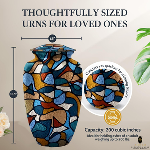 โกศบรรจุอัฐิแบบโมเสกสไตล์ยุโรป สีสันปรับแต่งได้ หรูหรา เป็นมิตรกับสิ่งแวดล้อม สำหรับผู้ใหญ่ (220 คิวบิกอินช์) - Product Image 5