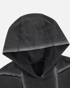 Sweat-shirt à capuche sans manches en molleton épais 100 % coton pour homme, coupe décontractée, noir uni, collection automne 2026 - Product Image 2