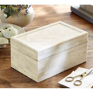 Handmade Natural Bone Inlay Decorative Storage Box for Jewelry and Dry Fruits Tableware - Product Image 1