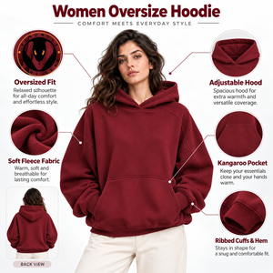 Sweat-shirt oversize en coton pour femme, doté d'un matériau respirant, d'un toucher doux et d'une coupe ample pour des activités décontractées confortables au quotidien. - Product Image 6