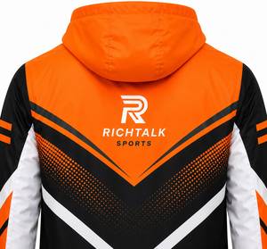 Veste matelassée imperméable à capuche pour homme, noire, en polyester, fermeture éclair sur le devant, design sportif, vêtement d'hiver respirant et à séchage rapide - Product Image 5