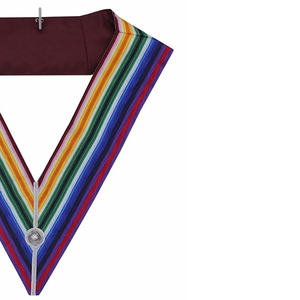 Nouveaux cols d'officier maçonniques 3D brodés sur mesure de qualité supérieure, couleur marron, pour Maître Maçon, Rang Provincial, en promotion - Product Image 6
