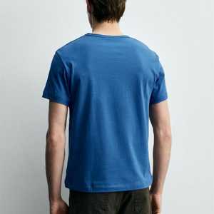 T-shirt à col rond pour homme, coupe classique |   T-shirt basique à manches courtes 100% coton |   T-shirt vierge OEM/ODM à séchage rapide, lavé, vente en gros - Product Image 3