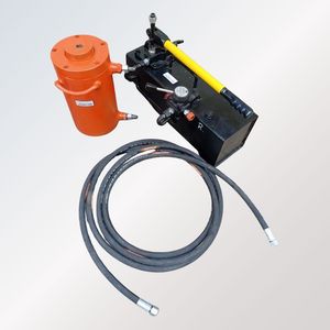 Gato hidráulico de alta capacidad con bomba manual y manómetro para pruebas de ingeniería civil - Product Image 2