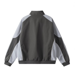 Ensemble de survêtement sportif unisexe à manches longues avec veste zippée color block et pantalon à cordon de serrage, séchage rapide, en polyester, pour l'automne - Product Image 6
