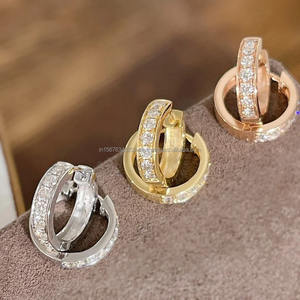 Boucles d'oreilles en or 14kt IGI/GIA Lab Grown Round Diamond Boucles d'oreilles Bijoux en diamant Boucles d'oreilles de mariage Lab Created - Product Image 2