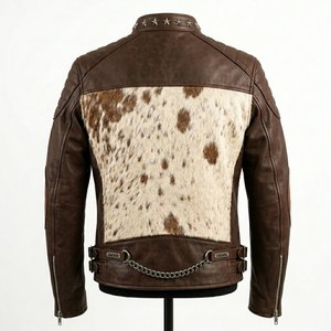 Chaqueta de Cuero con Pelo de Vaca Personalizada para Hombre, Venta al por Mayor, Abrigo de Invierno de Primera Calidad con Estampado Animal Real, Proveedor - Product Image 2