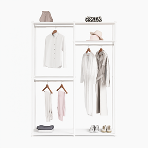 Colgador Modular de Metal para Ropa 1600 3T (Colgador Largo) Blanco/Plateado, Organizador Minimalista para Dormitorio y Hogar - Product Image 2