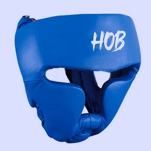 Protège-tête de boxe rouge en cuir PU unisexe pour adulte avec fermeture auto-agrippante - Product Image 3
