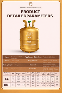 Tanque de Acero Portátil Certificado por DOT, <span class=keywords><strong>Botella</strong></span> de Gas <span class=keywords><strong>Helio</strong></span> Desechable <span class=keywords><strong>Pequeña</strong></span> - Product Image 4