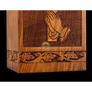 AYAANS Rosewood wooden Hand Carved Wooden Hot Selling cremation Urn <b>Box</b> for Adult Ashes Wholesale Cremation Urns (6X6X11)IN - Product Image 6
