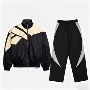 Custom Waterproof Hooded Reflective <b>Windbreaker</b> Tracksuit Set Women's <b>Black</b> Sportswear Lightweight Running Fitness Activewear - Product Image 1
