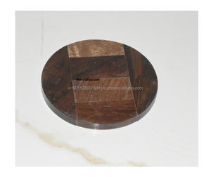 Posavasos personalizado gratis de madera de acacia y mango, posavasos de resina para comedor de boda pulido y almohadillas, posavasos de decoración - Product Image 1
