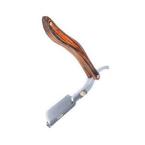 Professional Folding Manual Shaving <b>Razor</b> Stainless Steel <b>Blade</b> Wooden Handle <b>Single</b> <b>Blade</b> Reusable Personal Grooming Tool - Product Image 1