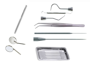 Kit de herramientas y bandeja para examen dental de acero inoxidable, manual, reutilizable, sin óxido, certificado CE, agarre ergonómico, 3 posiciones de mandíbula - Product Image 2