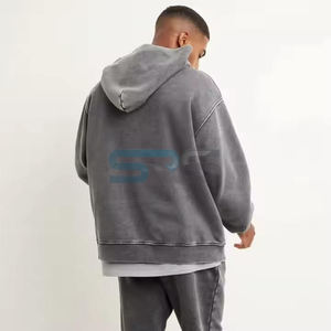 Sudadera con Capucha de Forro Polar Vintage para Invierno, Personalizable, 100% Algodón, Unisex, para Adultos, Holgada, Color Sólido, Servicio OEM, Secado Rápido - Product Image 2