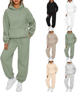 ชุดวอร์มผู้ชายพรีเมียมผ้าฝ้ายฟลีซไซส์ใหญ่ สไตล์สตรีทแวร์ ปรับแต่งได้ เสื้อฮู้ด กางเกงขายาว โลโก้กันน้ำ ราคาถูก ใหม่ - Product Image 2