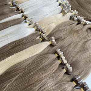 Extensions de cheveux à clipser en gros, qualité très élevée, couleurs claires, toucher doux et brillance naturelle, cheveux russes - Product Image 6