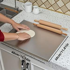 Tabla de Cortar Grande de Acero Inoxidable 304 para Carne, Verduras, Pan y Repostería, Tabla de Picar para Cocina - Product Image 1