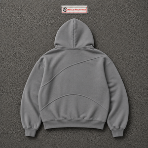 Custom Grey Oversized Hoodie <b>Men</b> Streetwear Pullover With Curved Seam Design Drop Shoulder Casual Fashion <b>Hooded</b> Sweatshirt <b>Top</b> - Product Image 6