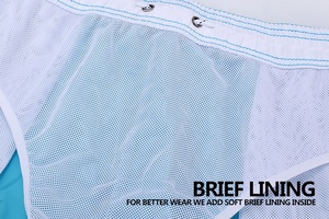 กางเกงขาสั้นเล่นกีฬาของผู้ชายผ้าแห้งเร็วระบายอากาศได้ดีซับในเป็นตาข่ายด้านในน้ำหนักเบา - Product Image 5