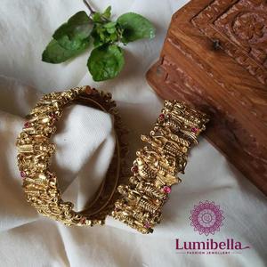 Ramlaxman Fashion Pearl and Jade Kada <b>Bangle</b> <b>Bracelet</b> for Engagement - Product Image 3