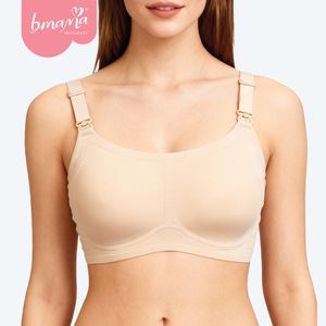 Sujetador de lactancia Bmana sin costuras, sin aros, copa completa, tirantes ajustables, color beige, ajuste cómodo para el embarazo - Product Image 5