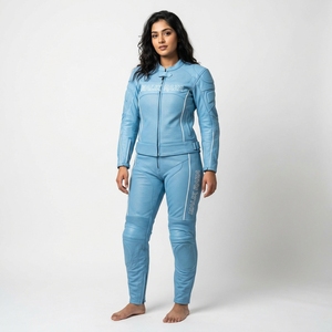 Combinaison en cuir de moto personnalisée pour femmes, 2 pièces, taille sur mesure, équipement de course, nom, logo, couleur - Product Image 2