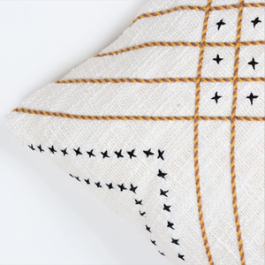 Hand Tufted Boho Ivory and <b>Mustard</b> Yellow <b>Cushion</b> Cover Textured Handmade Decorative Pillow Case for Sofa Bedroom Living Room - Product Image 3