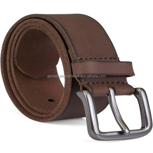 Cinturón informal de cuero de grano completo de alta calidad para hombres para jeans con cinturón de vestir con hebilla de latón resistente al mejor precio - Product Image 3