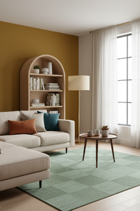 Fibra de Yute natural rústica hecha a mano ecológica comodidad tejida a mano trenzada moderna abstracta compatible con mascotas Reversible 1 pieza - Product Image 4