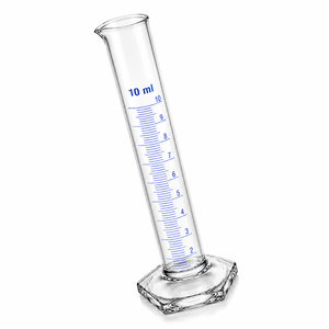 Cylindre gradué de laboratoire de 10 ml résistant aux produits chimiques, classe A, avec anneau renforcé et base hexagonale - Product Image 2