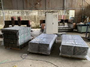 Bancs en pierre de basalte noir naturel, blocs solides pour aménagement paysager de jardin et de parc - Product Image 5