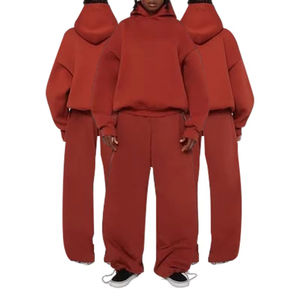 Ensemble de survêtement décontracté pour homme : sweat à capuche oversize et pantalon de jogging ample à jambes larges, 2 pièces, style streetwear, vente en gros - Product Image 1