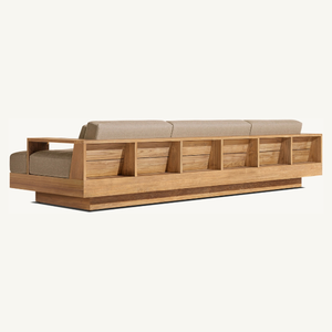 Furniture chair made of teak <b>wood</b> <b>frame</b> with three seats, modern design, suitable for indoor use, durable, brown color - Product Image 2