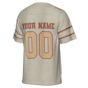 Maillot de football américain personnalisé en gros, couleur sable, col en V en maille, léger, à manches courtes, pour match et entraînement - Product Image 2