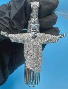 Colgante de Cristo Redentor con Moissanita VVS, Totalmente Cubierto de Diamantes, Colgante Personalizado de Plata 925, Joyería Fina, Amuletos de Fe Cristiana - Product Image 6