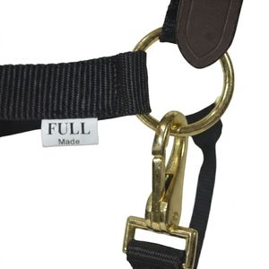Cabestro de Seguridad Negro para Caballo, de Nailon con Corona de Cuero Genuino, Ajustable, Duradero, para Equitación - Product Image 4
