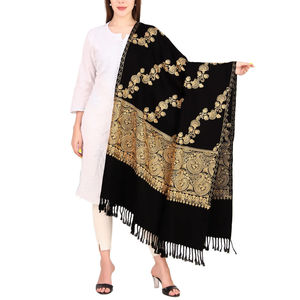 Chales de lana bordados para mujer, los más vendidos al por mayor, chales largos de lana pesada y cálidos para mujer - Product Image 4