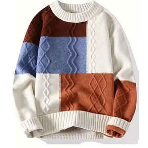 Pulls pour hommes, confortables, tricotés, chauds, à manches longues, décontractés, col rond, légers, vêtements de mode pour hommes - Product Image 1