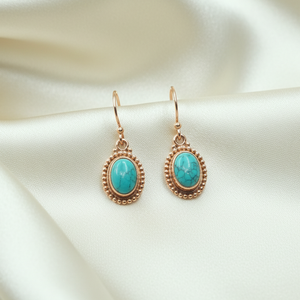 Natural Turquoise Gemstone 925 Sterling <b>Silver</b> <b>Drop</b> <b>Earrings</b> Vintage Boho Handmade Rose Gold Yellow Gold Plated Women Jewelry - Product Image 5