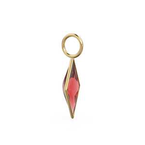 Pendentif en or jaune massif 18 carats avec rubis rouge en forme de cerf-volant / Pierre de naissance de juillet / Pierre précieuse naturelle rouge / Taille diamant - Product Image 4