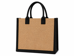 <b>tree</b> print laminated jute tote <b>bag</b> eco friendly reusable shopping <b>bag</b> with zipper pocket custom wholesale - Product Image 6