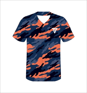 Maillot de baseball pour homme, imprimé camouflage, manches courtes, respirant, polyester, uniforme sportif, coupe classique, logo sur le devant, bouton - Product Image 5