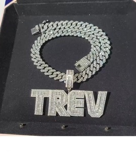 Custom Name Letter Moissanite <b>Pendant</b> 925 <b>Silver</b> Hip Hop Bling Jewelry Micro Insert Themed <b>Pendant</b> Everyday Wear <b>Initial</b> <b>Pendant</b> - Product Image 1
