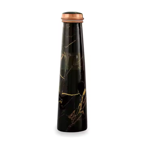 Black Marble Print Copper Water Bottle Luxury Designer Leakproof Reusable Hydration Bottle Eco Friendly Travel <b>Drinkware</b> - Product Image 1